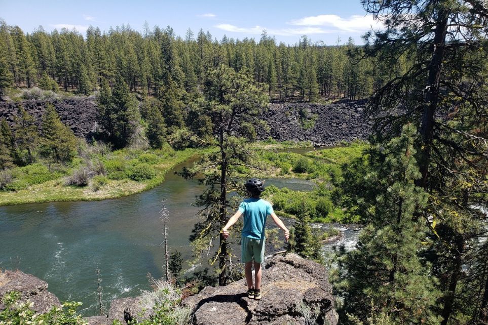 Child Hiking near the Deschutes River